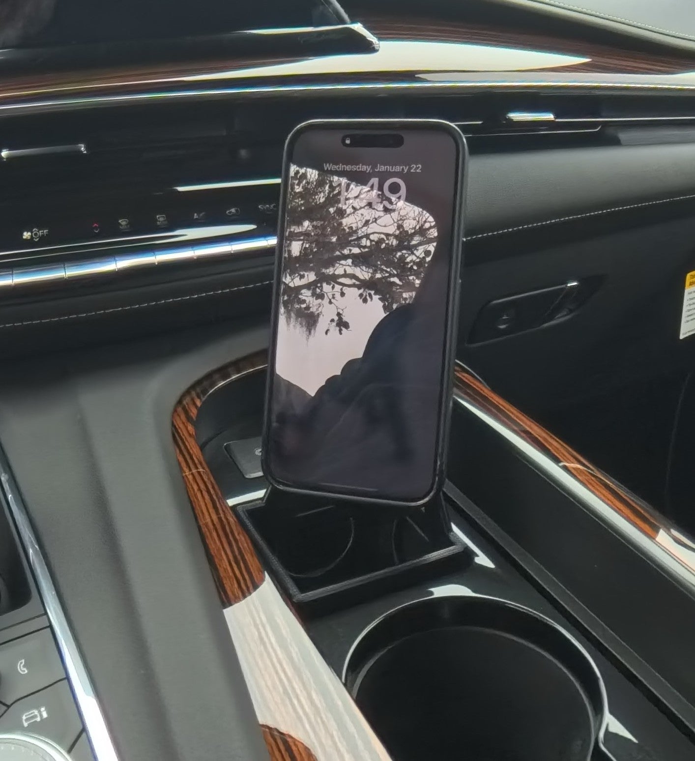 The Phone Holder - Caddy - Wireless Charging Bundle for iPhone 12 and up for Cadillac Escalade 2021-2024