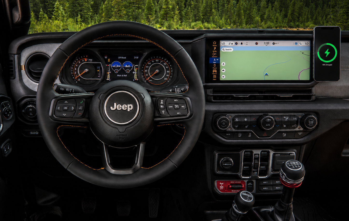 Jeep Wrangler 2024-2026 and Jeep Gladiator JT 2024-2026 MagSafe iPhone Charger